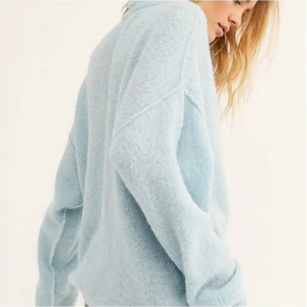 Free People Angelic Balloon Sleeve Sweater Medium Blue
